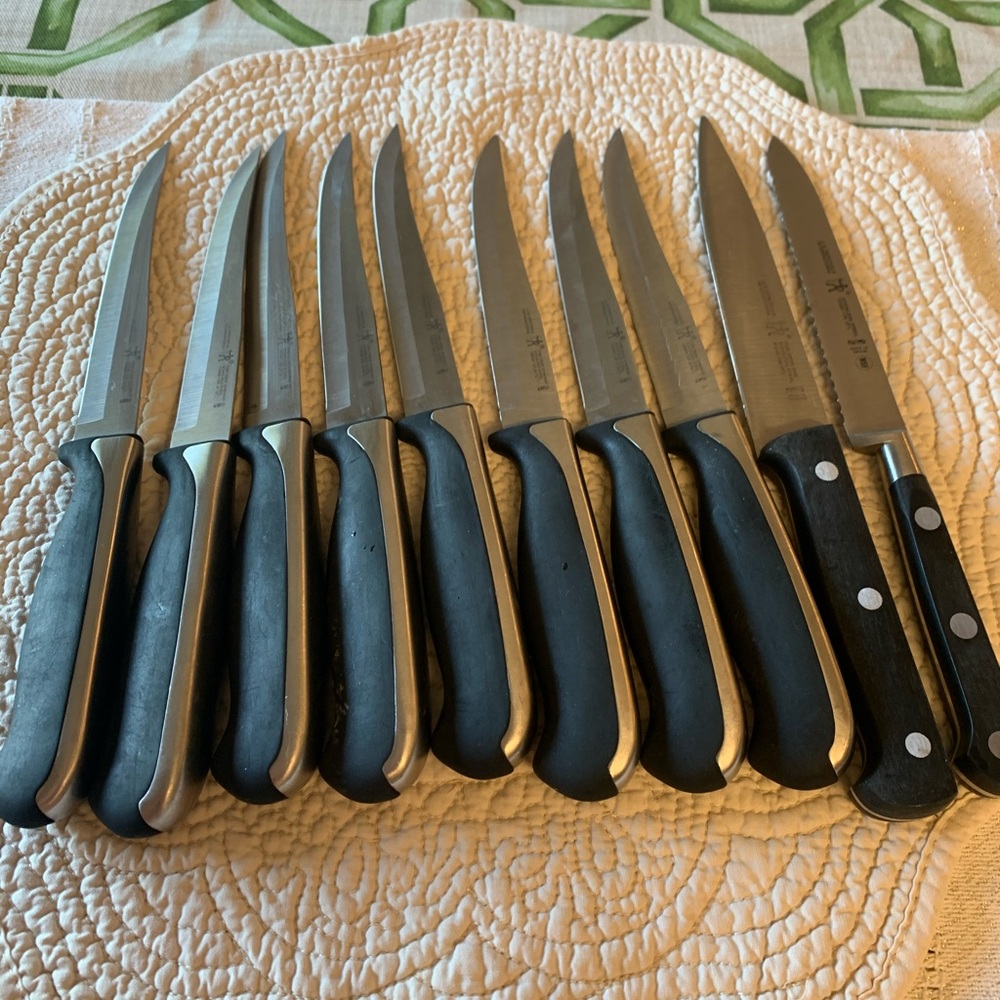 Set of 10 J A Henckels knives